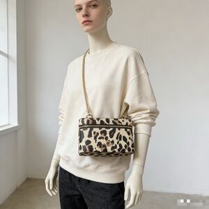 coach Cosmetic Case With Leopard Print ccf43 with strap crossbody